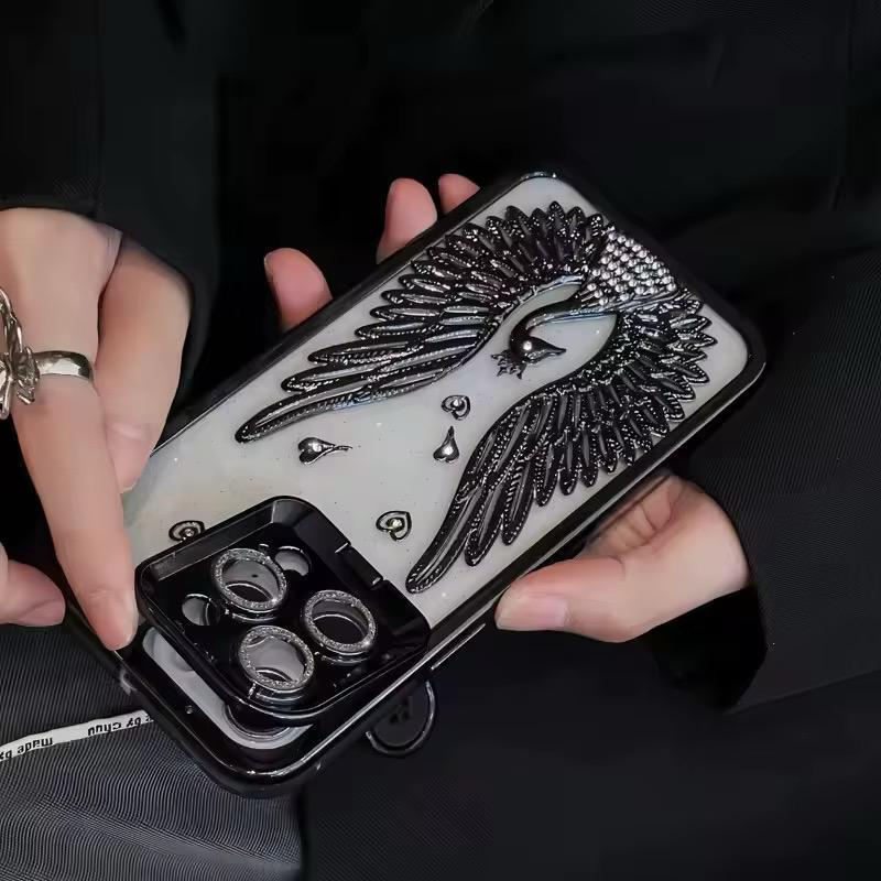 Luxury 3D Peacock Wings Rhinestone Phone Case