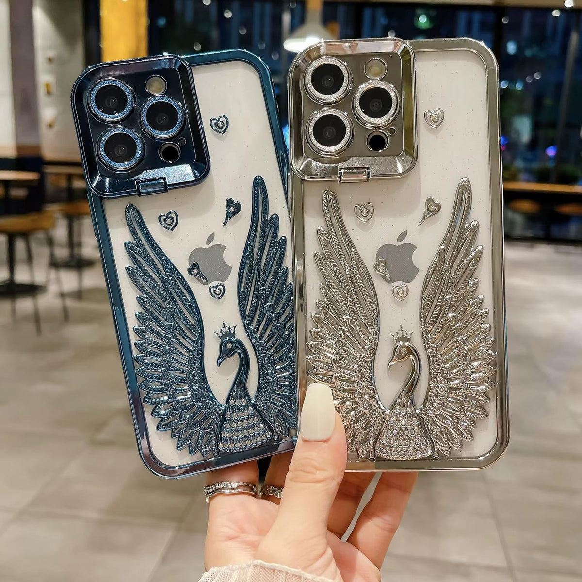 Luxury 3D Peacock Wings Rhinestone Phone Case
