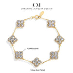 CHARMING Sparkling S925 Silver Top Quality Round Cut Moissanite Diamond Bracelet For Women Engagement Wedding Party Jewelry Gift