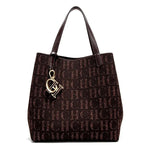 CH Women's Handbag Large Capacity Women's Simple Daily Commute Versatile Solid Color Letter Printed Design Shoulder Bag