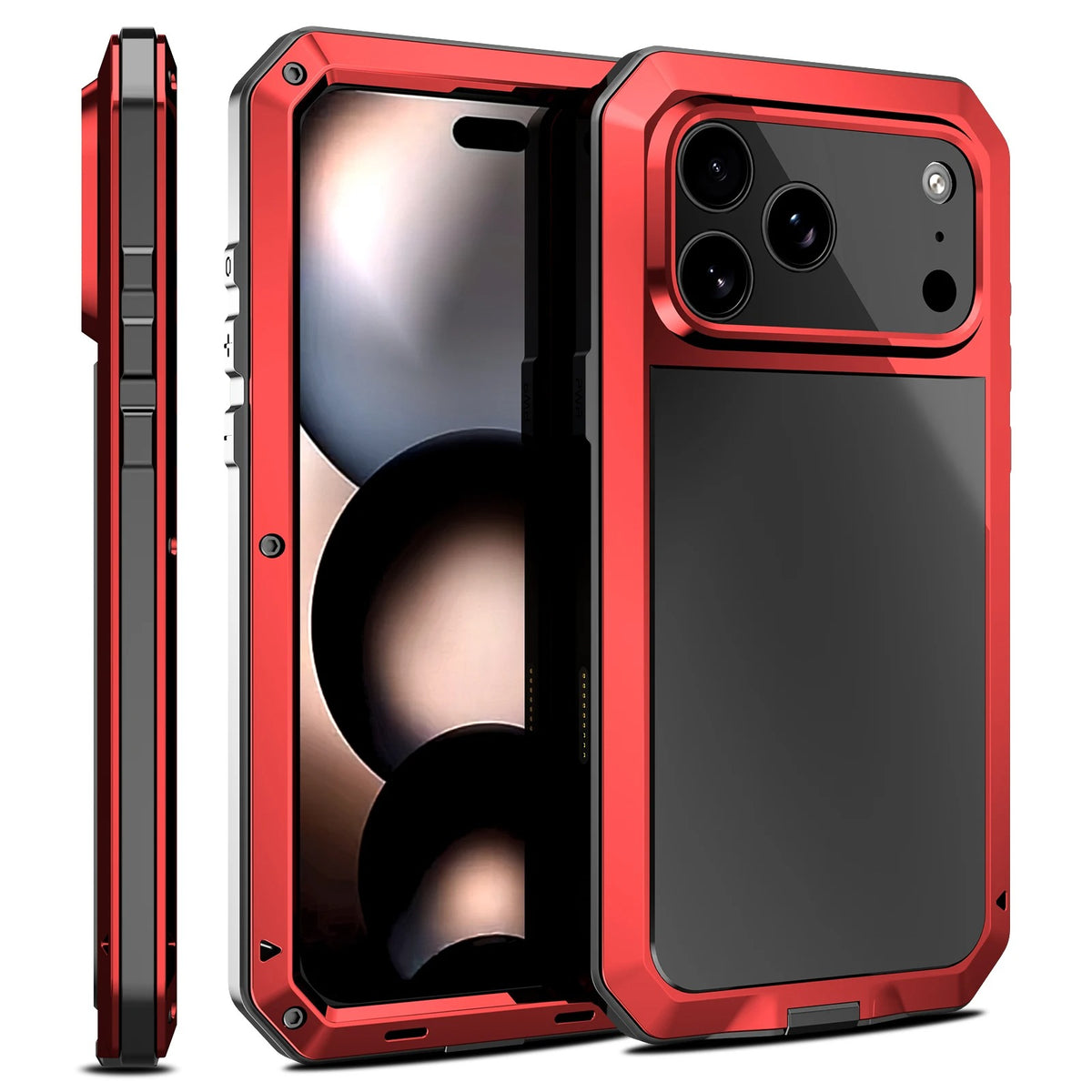 Luxury Heavy Duty Case For iPhone 17 16 15 Pro Max Plus Metal Heavy Duty 360 Full Body Shockproof Armour Protective Cover Fundas