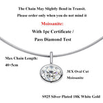 2/3/4CT Oval Cut D-Color VVS1 Solitaire Moissanite Pendant Necklace 1.5mm Solid Choker S925 Sterling Silver GRA Certified Pass Diamond Tester Luxury Fine Jewelry Wedding Party Anniversary Daily Gift For Women