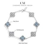 CHARMING Sparkling S925 Silver Top Quality Round Cut Moissanite Diamond Bracelet For Women Engagement Wedding Party Jewelry Gift