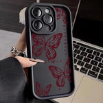 Pink Cute Butterfly Silicone Soft Phone Case For iPhone 17 16PRO 15 14 13 12 11PROMAX Shockproof Candy Cover
