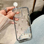 2 in 1 Candy Color Phone Case For iPhone 11 16 17 Pro Max 13 15 14 12 17 Air 17promax Soft TPU Transparent Flower Funda Cover