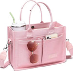 Cross-border Canvas Tote Bag Women Large Capacity Multiple Pockets Trendy Crossbody Bag Wide Shoulder Strap Magnetic Closure