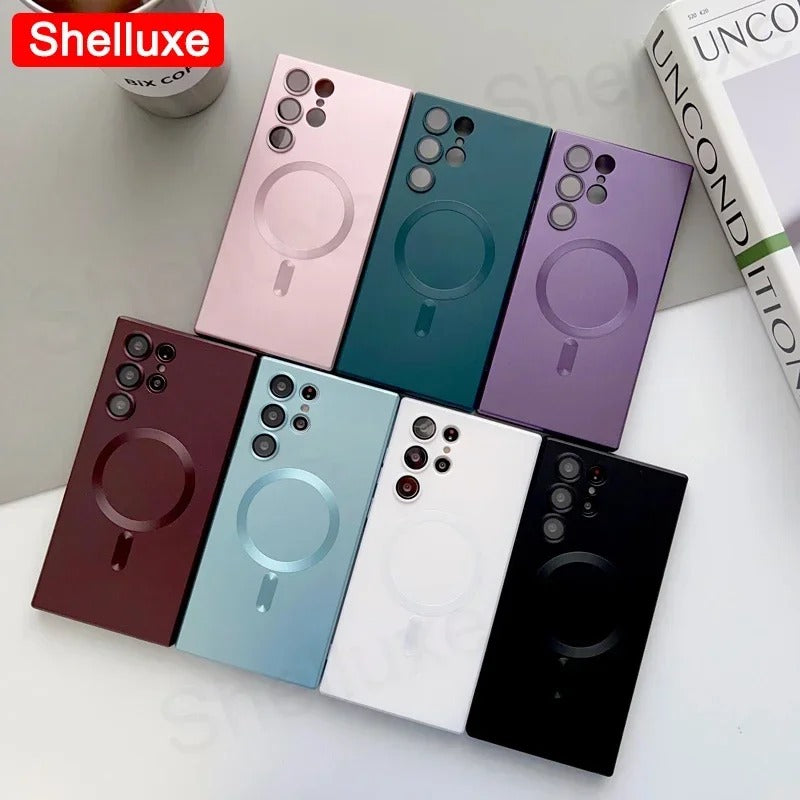 Luxury For Magsafe Magnetic Soft TPU Case Shelluxe For Samsung Galaxy S26 S25 EDGE S24 S23 S22 Ultra S21 Plus S20 FE Phone Cover
