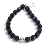 Yhpup Hot Style Handmade Jewelry Acrylic Resin Beads Chain Necklace Bracelet Stainless Steel Spring Summer Statement Accessories