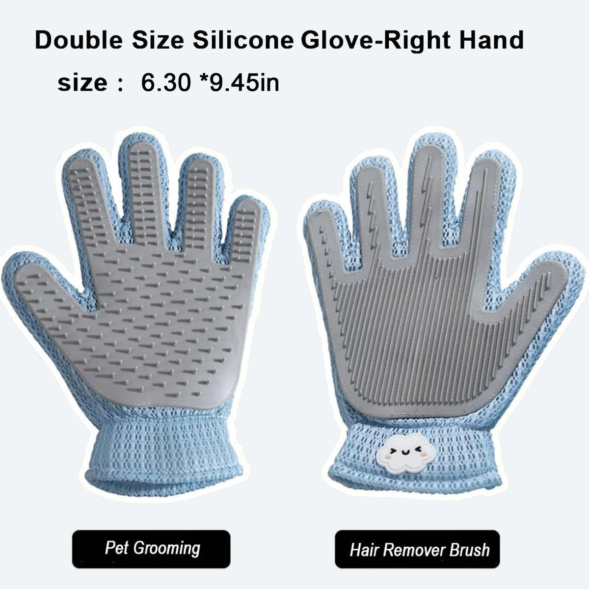 2-in-1 Pet Grooming Glove – Double-Sided Deshedding & Massage Brush for Cats/Dogs, Removes Loose Hair from Fur & Furniture, Ultra-Soft Easy-Clean Mitt(single glove)