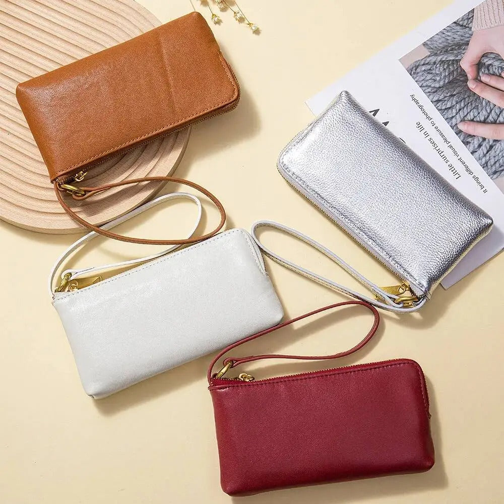 Brnad New Lady Clutch Bag Lady Wallet Genuine Leather Long Wallet For Women Zipper Purse With Multiple Card Slots