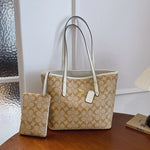 Large Capacity Printed Bucket Tote Bag Zipper Opening Single Shoulder Handbag Simple City Style For Travel Shopping