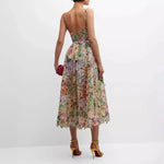 Australia Z Brand 2026 New Sexy Suspender Colorful Embroidered Lace Long Skirt Dress