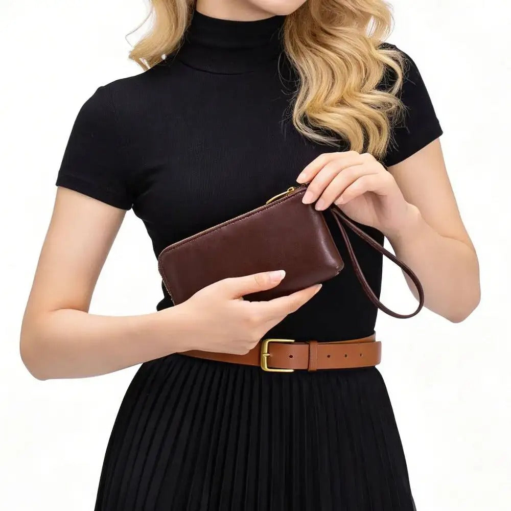 Brnad New Lady Clutch Bag Lady Wallet Genuine Leather Long Wallet For Women Zipper Purse With Multiple Card Slots