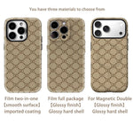 GG Monogram For Magnetic Phone Case for IPhone 17 16 15 14 13 Pro Max Plus Single Double-layer tough Case