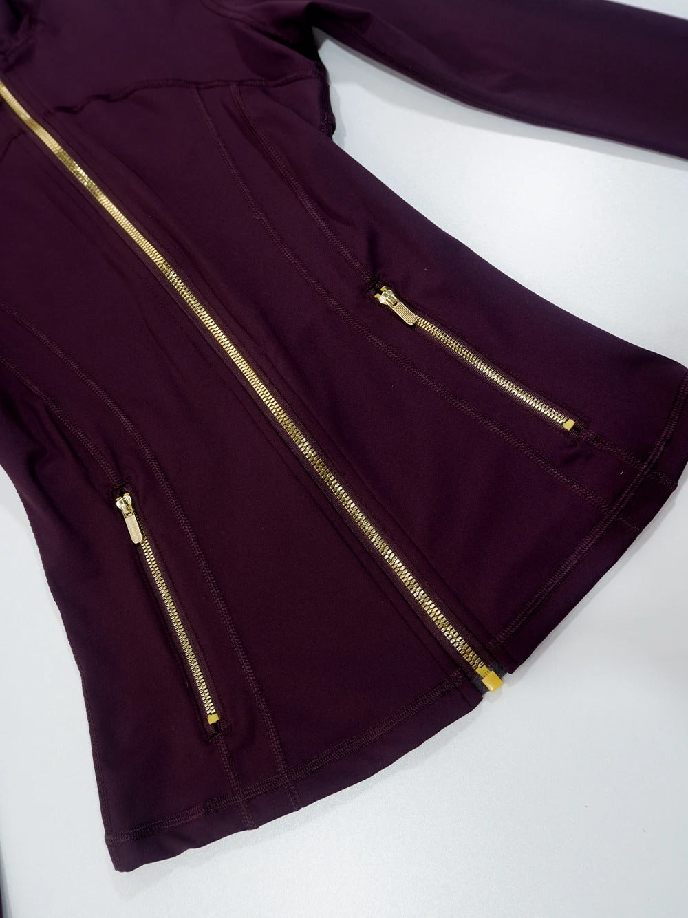 Gold zipper jacket and yoga pants set, sportswear, quick-dry and breathable, slimming and lightweight, tight-fitting