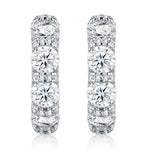 Real 925 Silver Moisanite Earrings D Color 4mm Moissanite Diamond Hoops Earrings for Women Sparking Wedding Fine Jewelry