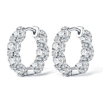Real 925 Silver Moisanite Earrings D Color 4mm Moissanite Diamond Hoops Earrings for Women Sparking Wedding Fine Jewelry