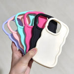 6 Pcs Wavy Edge Solid Color Soft Touch Shockproof Phone Cases, Minimalist Stylish Protective Covers Compatible with iPhone 12,13,14,15,16,17 Pro Max/Plus/Air