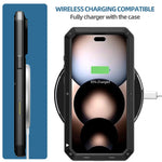 Luxury Heavy Duty Case For iPhone 17 16 15 Pro Max Plus Metal Heavy Duty 360 Full Body Shockproof Armour Protective Cover Fundas