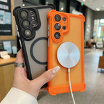 Fashion Matte Translucent Four Corners Shockproof Magnetic Phone Case for Samsung Galaxy S26 S24 S25 Ultra Plus Protection Cover