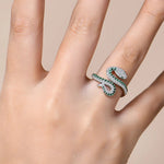 CHARMING Original Snake Moissanite Rings Handmade Lab Diamond Open Ring S925 Silver Men Woman Party Fine Jewelry Gifts Wholesale