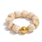 Yhpup Hot Style Handmade Jewelry Acrylic Resin Beads Chain Necklace Bracelet Stainless Steel Spring Summer Statement Accessories