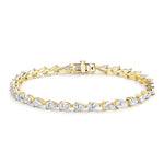 3*5mm Pear Cut All Moissanite Diamond Tennis Bracelet For Women S925 Silver Plated White Gold Waterdrop Shape Jewelry with GRA