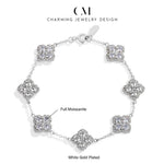 CHARMING Sparkling S925 Silver Top Quality Round Cut Moissanite Diamond Bracelet For Women Engagement Wedding Party Jewelry Gift