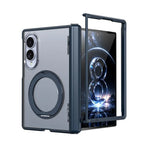 For Samsung Galaxy Z Fold 7 zFold 8 Wide 8Ultra Slim Skin Feel Magnetic Foldable Phone Case 360° Rotating Ring Stand Hinge Cover