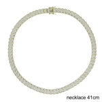 Wholesale Geometric Shiny Plain Micro Pave 5A Zirconia CZ Moon Shaped Chain Choker Necklace Gold Color Fashion Women Jewelry Set