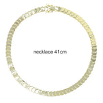 Wholesale Geometric Shiny Plain Micro Pave 5A Zirconia CZ Moon Shaped Chain Choker Necklace Gold Color Fashion Women Jewelry Set