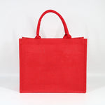 Custom Logo Natural Black Jute Bag Hessian Shopper Tote Bags With Strong Handles