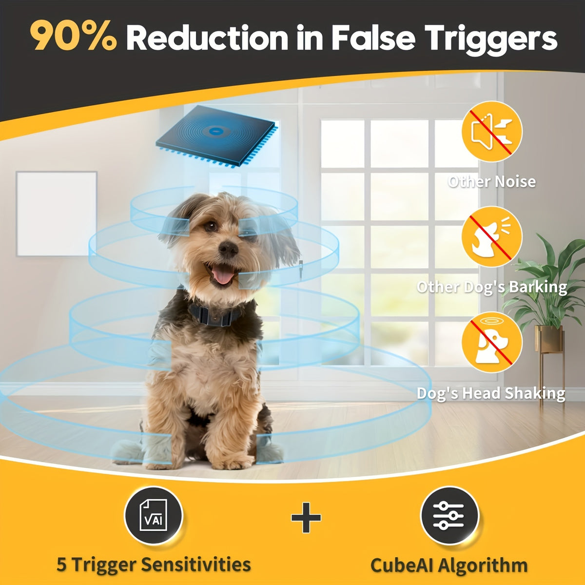 [No Shock Vibration Sound] Tiniest Bark Collar for Small Dogs 5-15lbs, Only 1.6 * 1in & 0.42oz, No Shock with Vibration &Sound, Extra Small & Rechargeable, 5 Sensitivity Levels