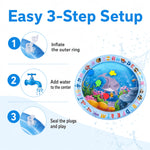 BDTGP Pet Water Play Mat for Cats And Dogs, Inflatable Ocean-Themed Toy with Floating Shapes, Indoor And Shaded Outdoor Activity Mat, Without Battery