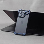 Irregular Metal Bumper Phone Case For IPhone 18 17 16 15 14 13 12 Pro Max Plus Lens Film Protect Bare Aluminum Shockproof Cover