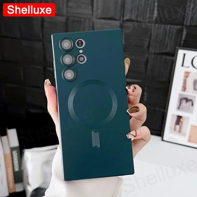 Luxury For Magsafe Magnetic Soft TPU Case Shelluxe For Samsung Galaxy S26 S25 EDGE S24 S23 S22 Ultra S21 Plus S20 FE Phone Cover