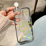 2 in 1 Candy Color Phone Case For iPhone 11 16 17 Pro Max 13 15 14 12 17 Air 17promax Soft TPU Transparent Flower Funda Cover
