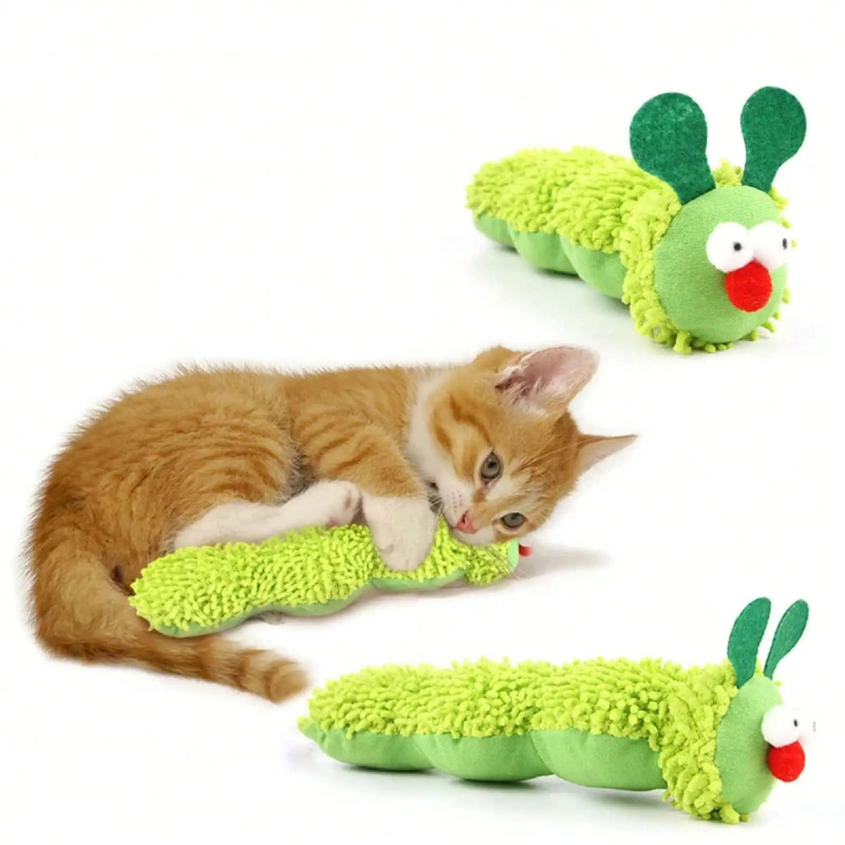 Cat Chew Toys Caterpillar Catnip Molar Toy Silvervine Cat Teaser Interaction Toy Clean Mouth Kitten Toy Pet Supplies Accessories