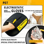 Pet Hair Remover Gloves Electrostatic for Cats Dogs, Reusable Washable Grooming Glove with 2-in-1 Lint Roller Brush - Safe Non-T