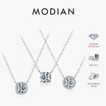 MODIAN Square & Round Halo Moissanite 925 Sterling Silver Pendant Necklace D Color VVS1 Lab Diamond Necklace For Women Jewelry