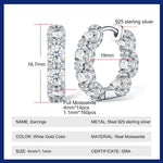 Real 925 Silver Moisanite Earrings D Color 4mm Moissanite Diamond Hoops Earrings for Women Sparking Wedding Fine Jewelry