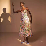 Australia Z Brand 2026 New Sexy Suspender Colorful Embroidered Lace Long Skirt Dress