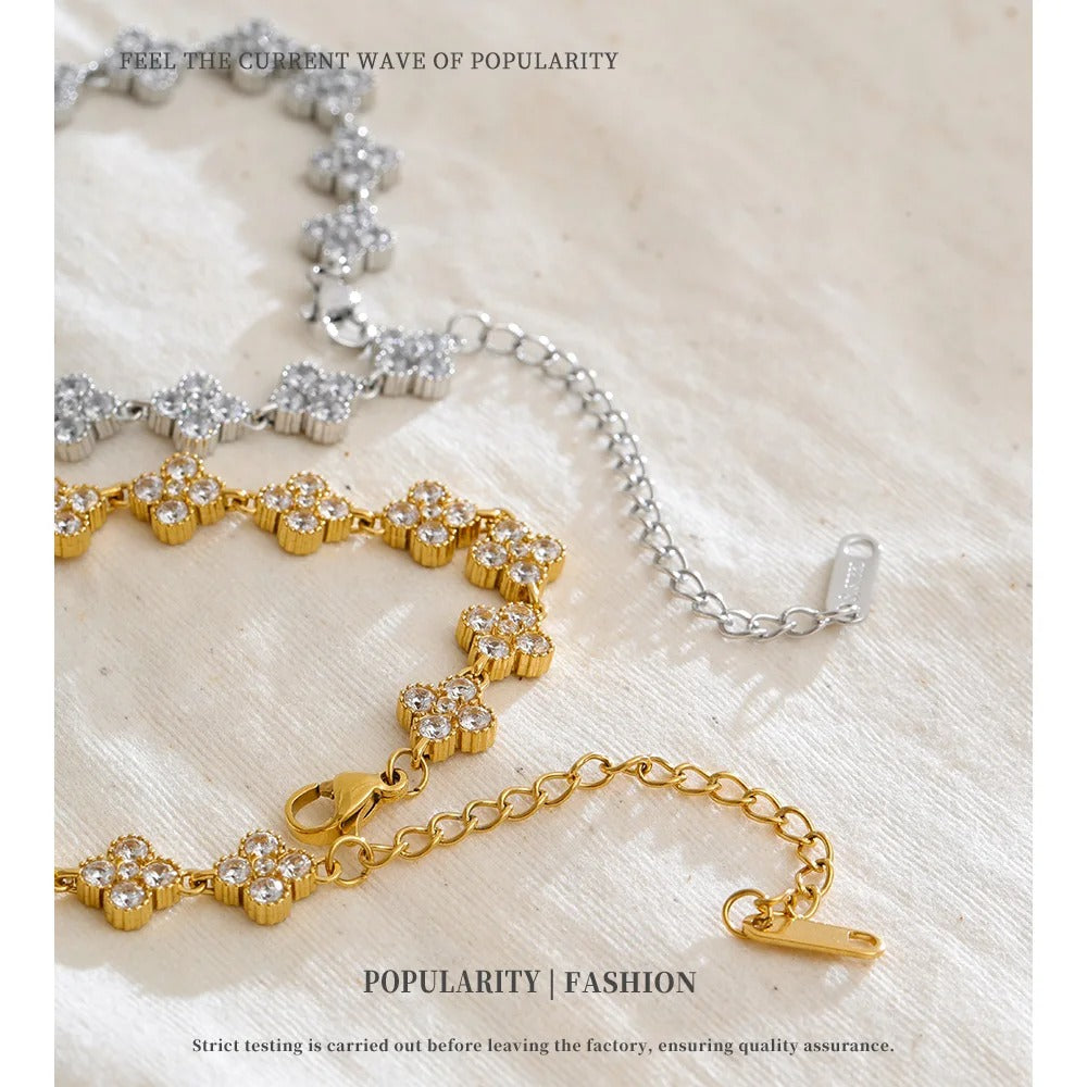 NiNice 316L Stainless Steel Bracelet Cubic Zirconia Exquisite Temperament Popular Fashion Simple Selection Jewelry Wholesale
