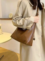 Large Capacity Solid Color Women's Shoulder Bag, Multifunctional Crossbody Bag, Women's Shoulder Tote Bag, Large Capacity Crossbody Tote Bag, Casual Work Bag