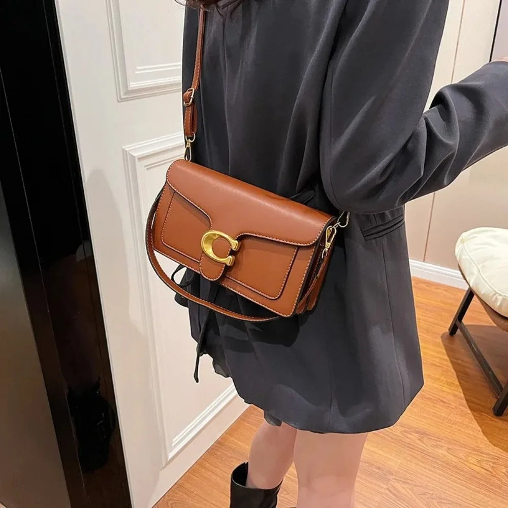 26 New Niche Bag Women's Premium Texture Solid Color Simple and Versatile Small Square & Commuter Multi-Compartment Shoulder Bag