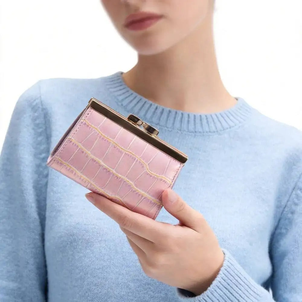Brnad Lady Mini Bag Jewelry Storage Bag Woman Coin Wallet Top-layer Crocodile-patterned Cowhide Compact Coin Purse For Women