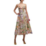 Australia Z Brand 2026 New Sexy Suspender Colorful Embroidered Lace Long Skirt Dress