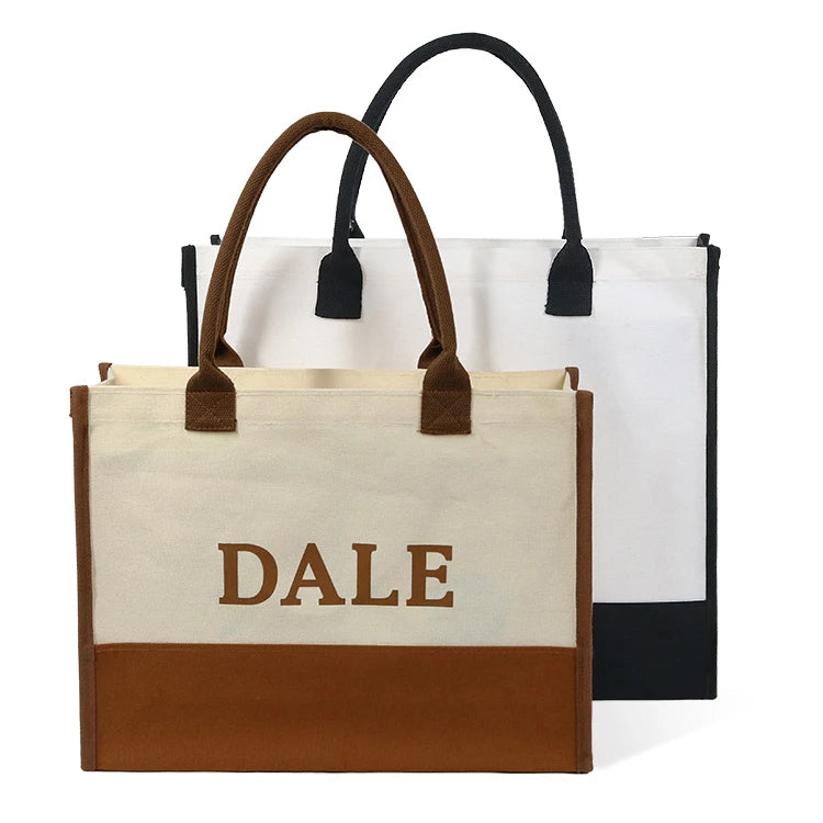 Custom Logo Natural Black Jute Bag Hessian Shopper Tote Bags With Strong Handles