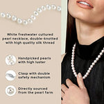 HOOZZ.P Natural Freshwater Pearl Necklace Fine Jewelry For Women Silver 925 Jewelry 2022 Elegant Gift White 6-7mm AA Quality