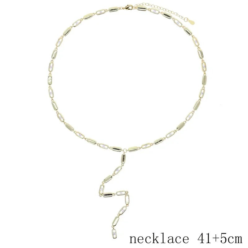 High Quality Geometric 5A CZ Tennis Chain Luxury Long Y Lariat Necklace For Women Fashion Rectangle Charm Choker Jewelry 2026